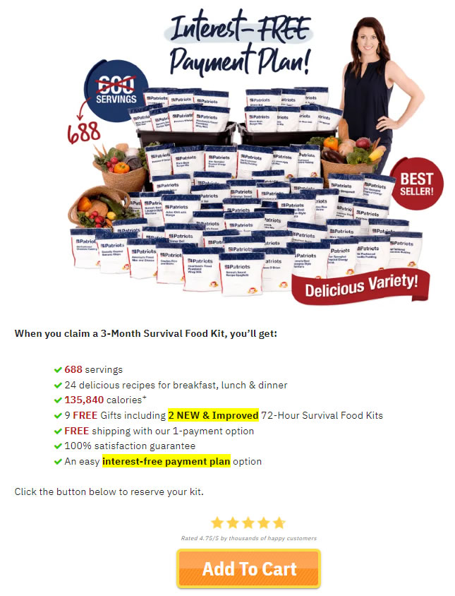 4Patriots 3 Month Food Supply Review and Food Kit